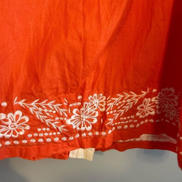 ROXY Orange & White Embroidered Sundress | SZ M - Picture 7 of 17